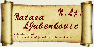 Nataša LJubenković vizit kartica